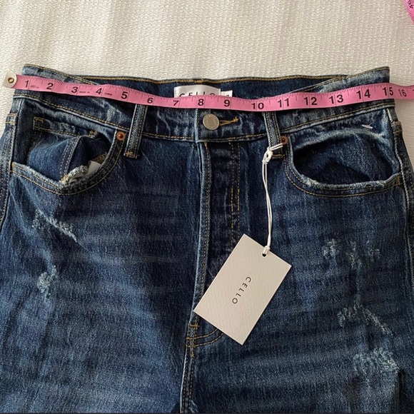 NWT Two Toned Wide Leg Parted Ankle Jeans - Picture 4 of 15